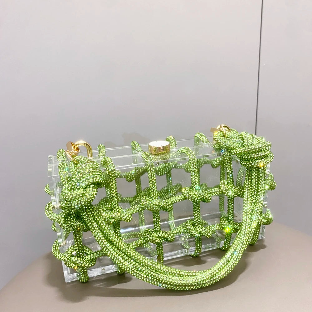 Bolsa Com Alça De Strass  Designer Artesanal Trançado