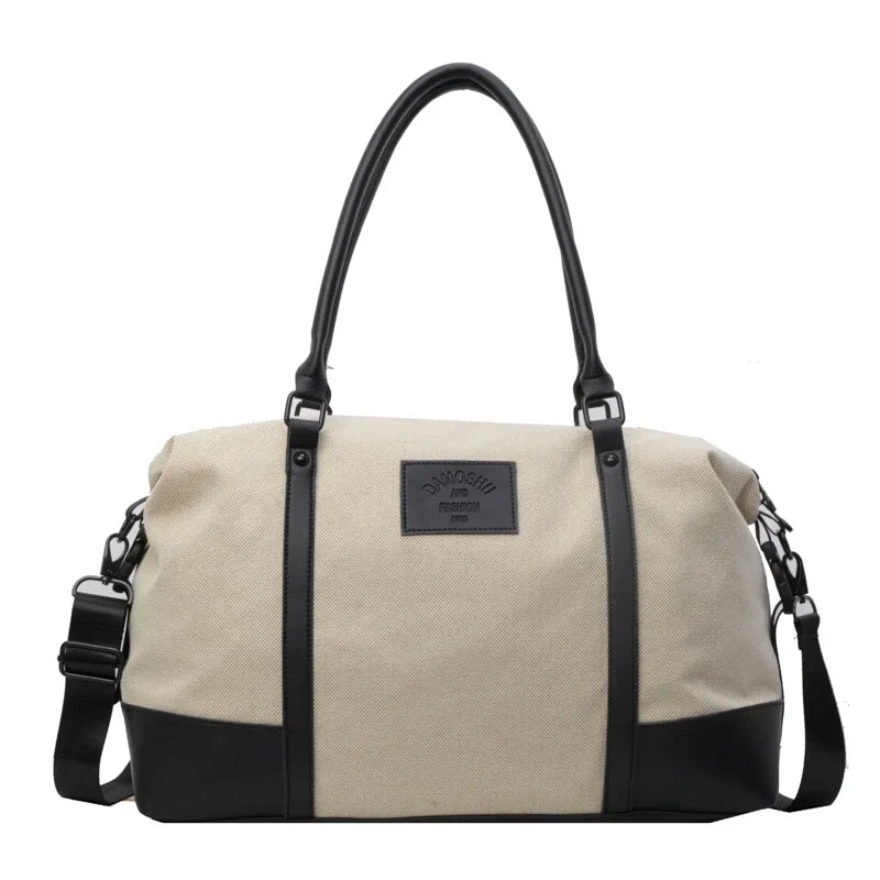 Bolsa Casual De Lona Com Grande Capacidade, Ideal Para Viagens.