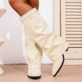 Autumn Chunky - Heel Plus - Size British - Style Over - the - Knee Boots - VEZTIVIA