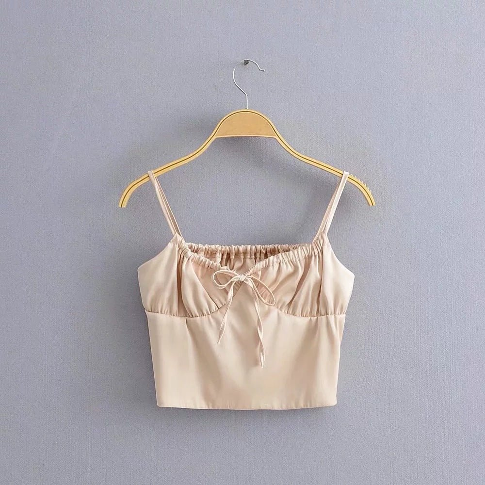 Blusa de alça em cetim duplo - VEZTIVIA