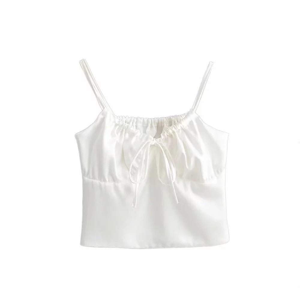 Blusa de alça em cetim duplo - VEZTIVIA