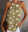 Blusa de algodão e linho com estampa de margaridas - VEZTIVIA