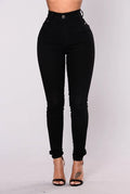 Calça Jeans Skinny De Cintura Alta com Elastano - VEZTIVIA