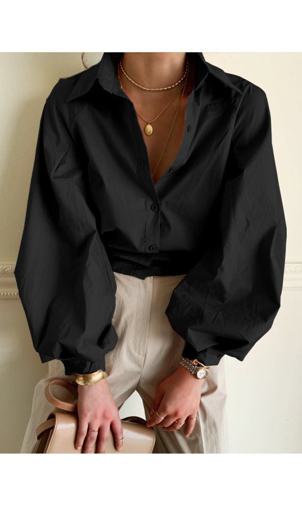 Camisa de Algodão Manga Comprida Casual - VEZTIVIA