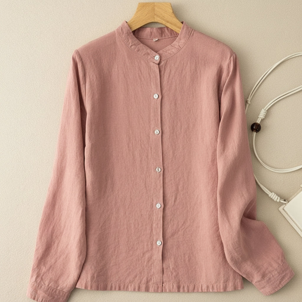 Camisa Feminina Casual Retrô (Algodão e Linho) - VEZTIVIA