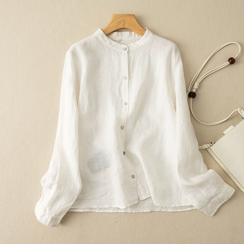 Camisa Feminina Casual Retrô (Algodão e Linho) - VEZTIVIA