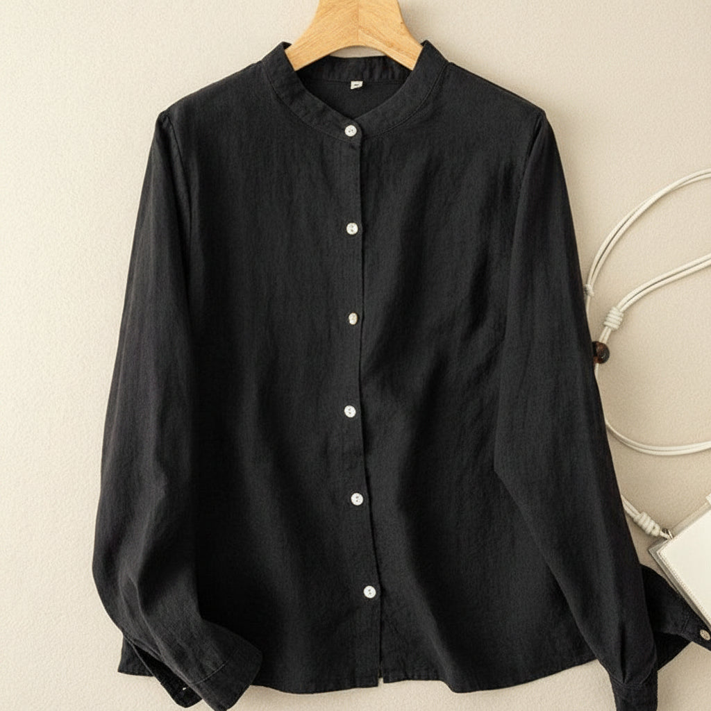 Camisa Feminina Casual Retrô (Algodão e Linho) - VEZTIVIA