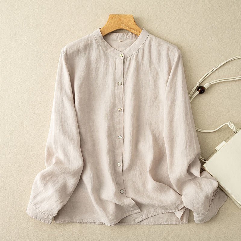 Camisa Feminina Casual Retrô (Algodão e Linho) - VEZTIVIA