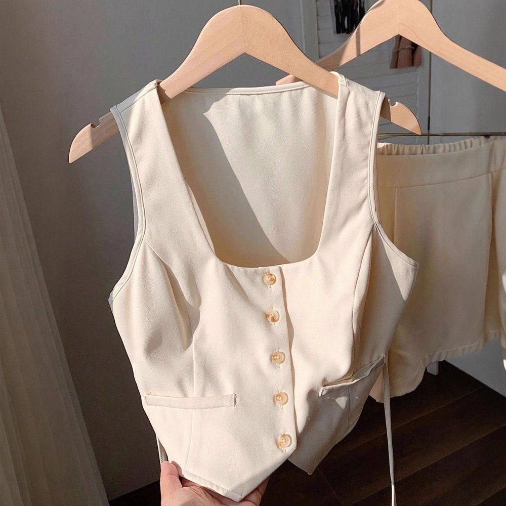 Fashionable Casual Suit Sleeveless Top Vest - VEZTIVIA