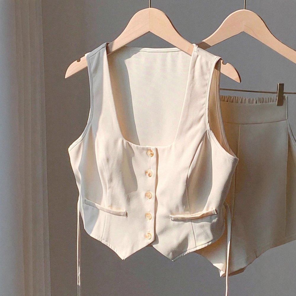 Fashionable Casual Suit Sleeveless Top Vest - VEZTIVIA