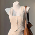 Fashionable Casual Suit Sleeveless Top Vest - VEZTIVIA