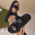 Loafers And Thick - soled Slippers Fashion Buckle Strappy Beach Sandals For Women - VEZTIVIA