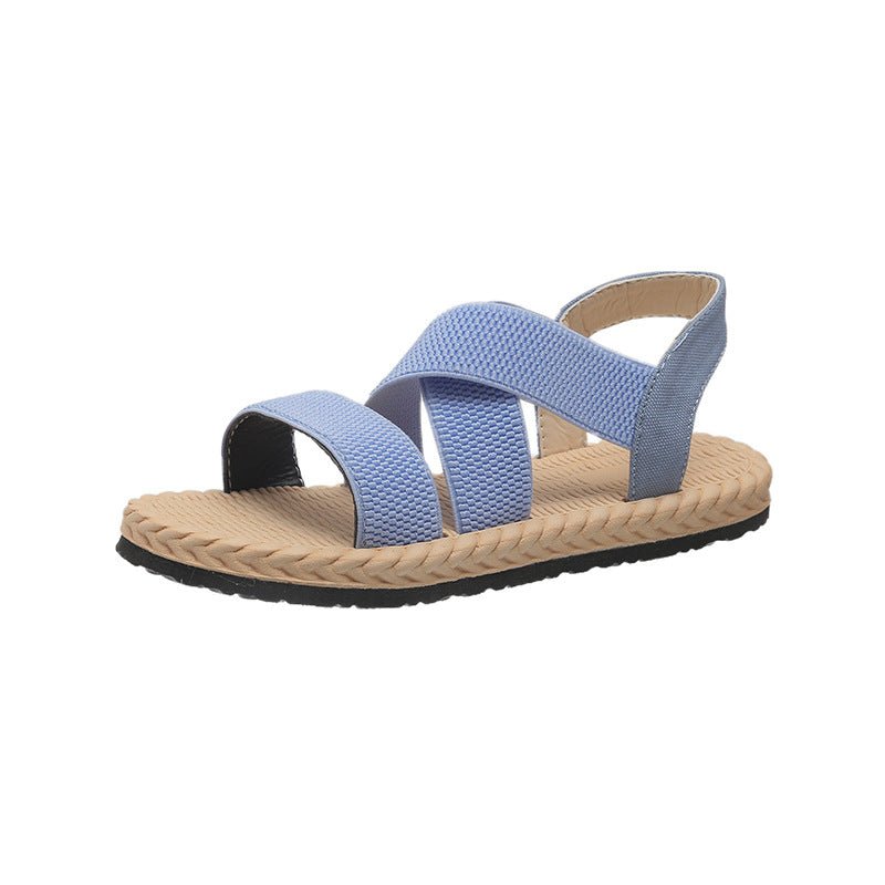Sandália Flat Com Sola Macia e Tiras Cruzadas - VEZTIVIA
