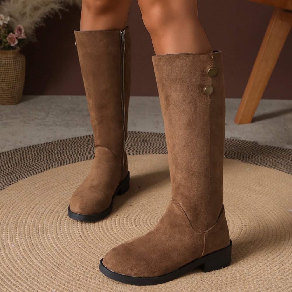 Suede Side - zip Ankle In British Style Slim - fit Womens Boots - VEZTIVIA