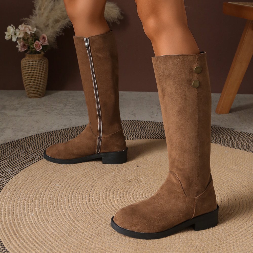 Suede Side - zip Ankle In British Style Slim - fit Womens Boots - VEZTIVIA