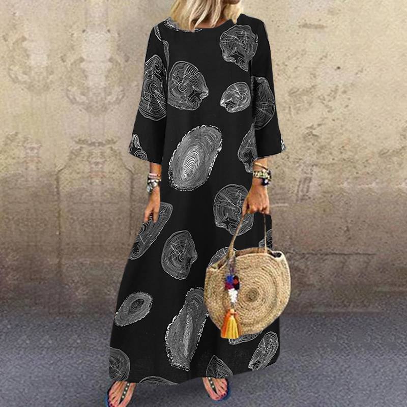 Vestido de Algodão e Linho Estilo Retrô - VEZTIVIA