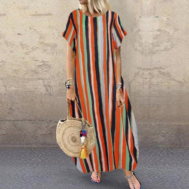 Vestido de Algodão e Linho Estilo Retrô - VEZTIVIA