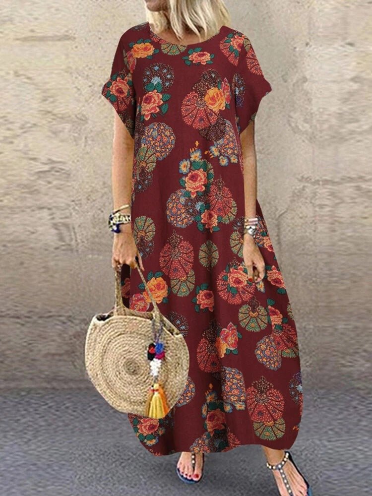Vestido de Algodão e Linho Estilo Retrô - VEZTIVIA