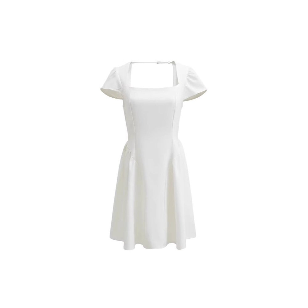 Vestido Linho e Algodão Premium com Decote Quadrado Alfaiataria - VEZTIVIA
