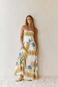 Vestido longo em Linho Solto Tomara que Caia - VEZTIVIA