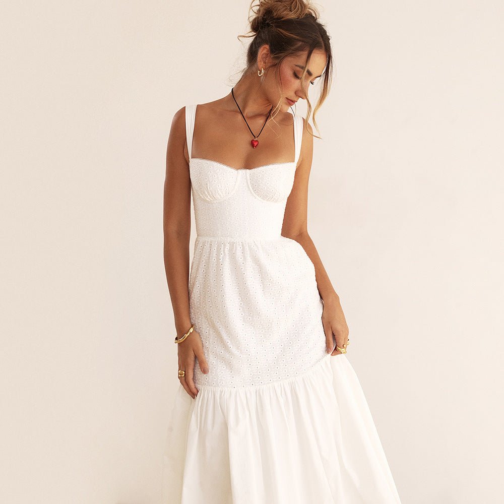 Vestido Midi em Algodão e Linho - VEZTIVIA