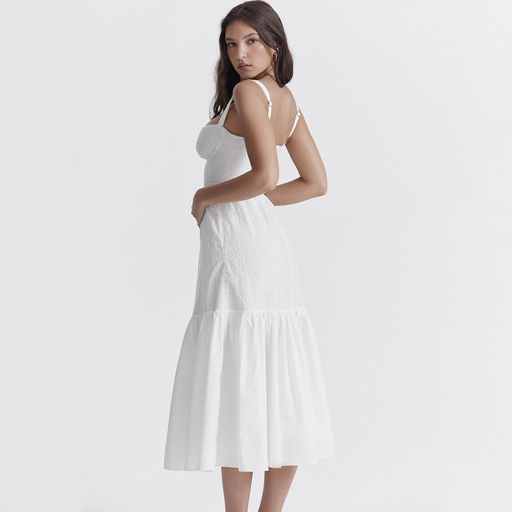 Vestido Midi em Algodão e Linho - VEZTIVIA