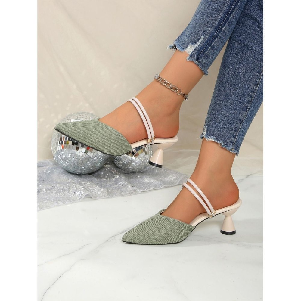 Women's Fashion Pointed - Toe High - Heel Half Sandals - VEZTIVIA