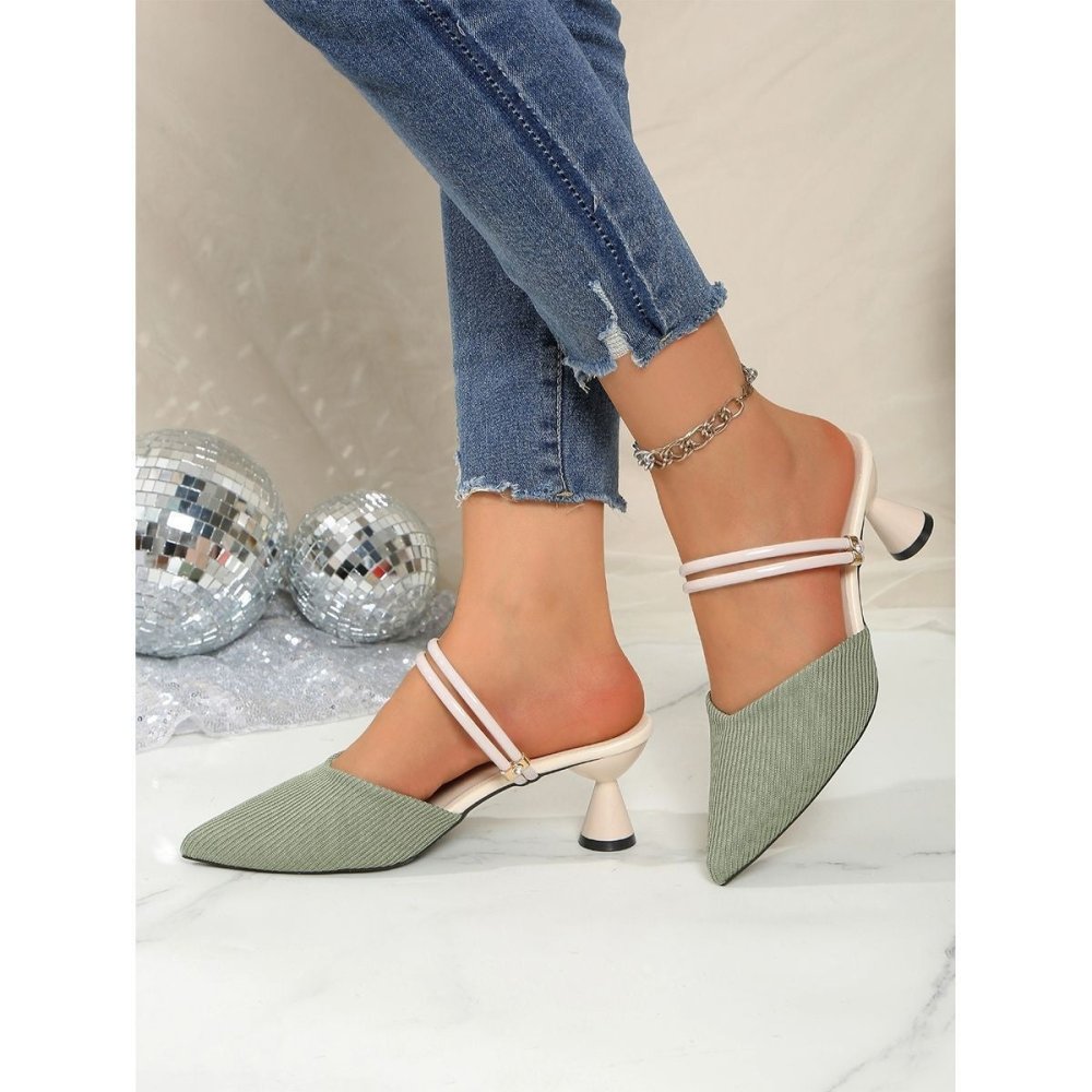 Women's Fashion Pointed - Toe High - Heel Half Sandals - VEZTIVIA