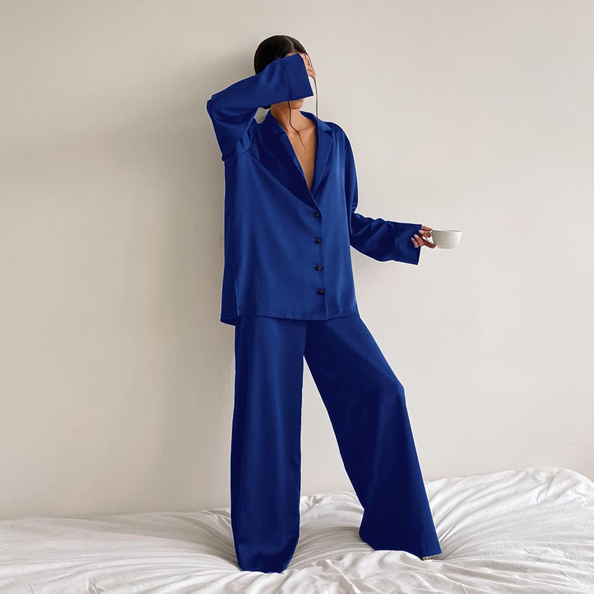 Women's Home Silk Pure Color Pajamas - VEZTIVIA
