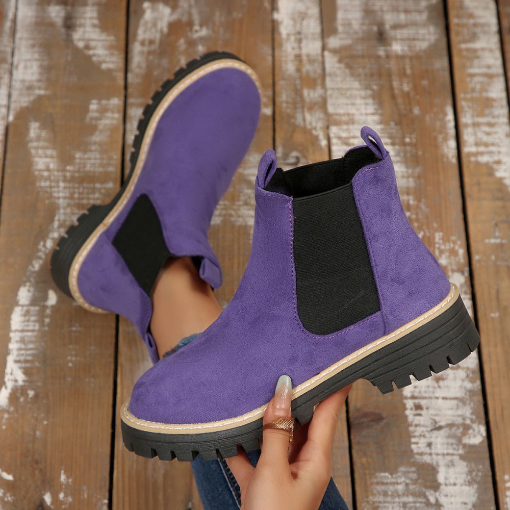 Women's Round - Toe Fashionable Casual All - Match Boots - VEZTIVIA