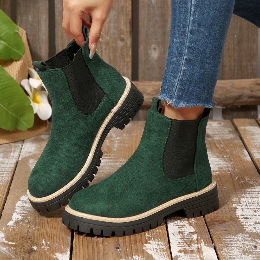 Women's Round - Toe Fashionable Casual All - Match Boots - VEZTIVIA