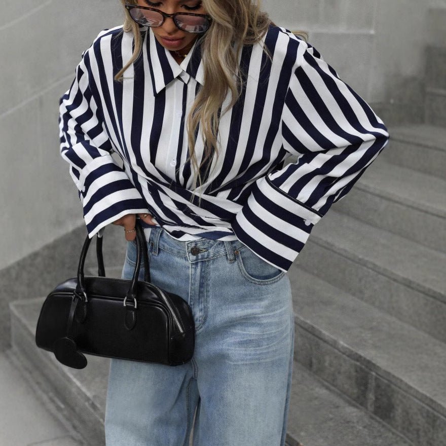 Women's Striped Loose Shirt - VEZTIVIA